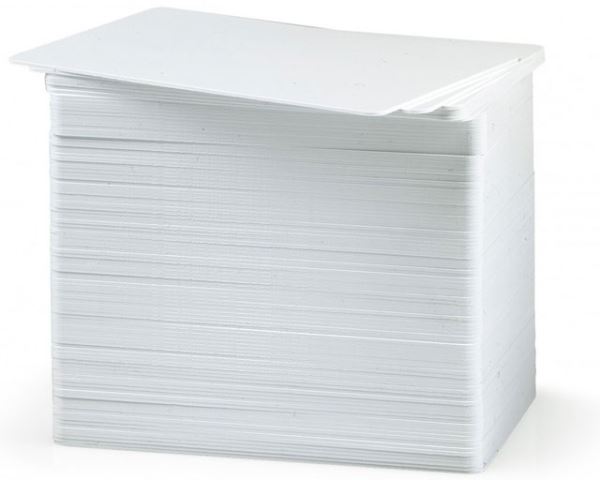 Zebra Premier 30 mil, 760 micron PVC Blank White Cards - Pack of